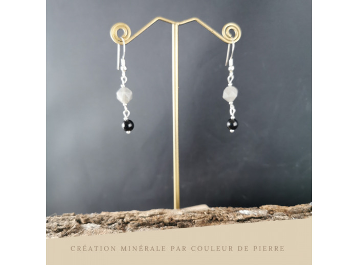 Labradorite / Obsidienne noire