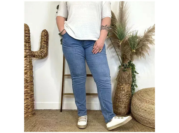 N598- Jean coupe Slim Voggo (T42-T50) (denim clair)