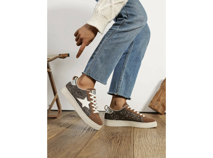 Baskets femme white brown - Stecy - Findlay