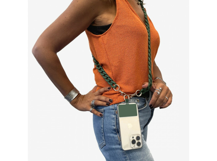 Chaine grosse maille avec pad universel - serie IBIZA - PIN VERT-1.2M