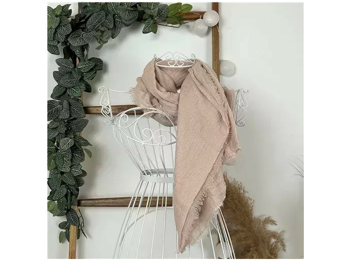 Y510– Foulard uni froissé (beige)