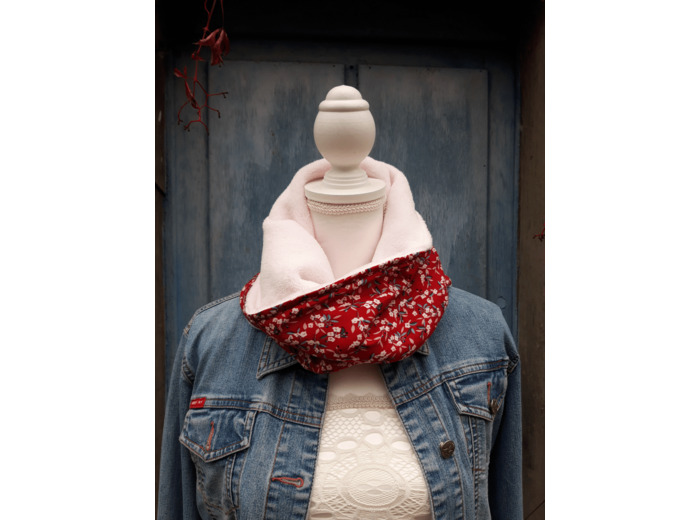 Tour de cou - Snood petite tête adulte ou grande tête enfant en polaire et polyester