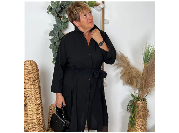 M353- Christy Robe unie (T44-T52) (noir)