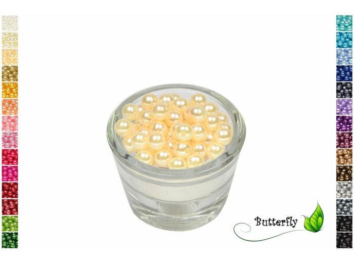 Sachet de 50 perles en plastique 8 mm de diametre champagne
