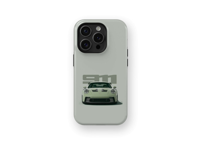 Bland Green Porsche | Coque de téléphone 3D 2en1 Ultra-résistante