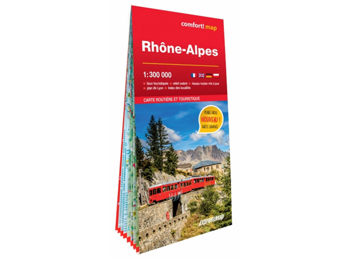 RHONE-ALPES 1/300.000 (CARTE GRAND FORMAT LAMINEE)