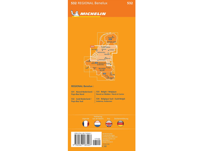 CARTE REGIONALE ZUID-NEDERLAND / PAYS-BAS SUD