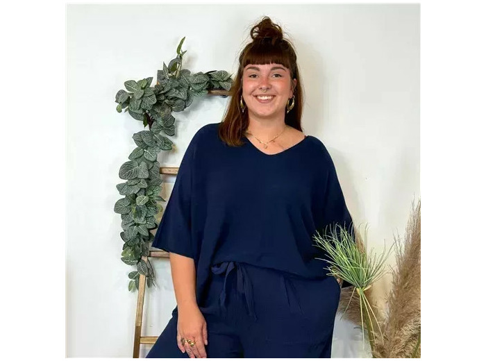 Z125- Pull loose Crop-Top (Gt) 🇮🇹 (marine)