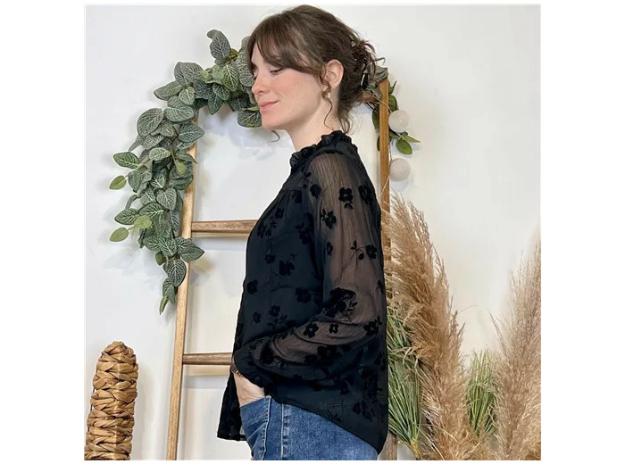 K086- Blouse Fluide "Maëlle" (T36-T40) (noir)