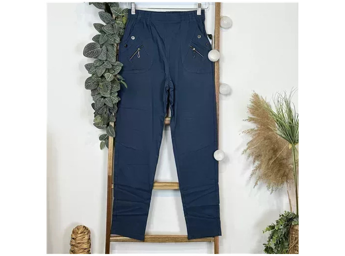 T578- Pantalon Confort Chaud (T38-T52) (bleu canard)