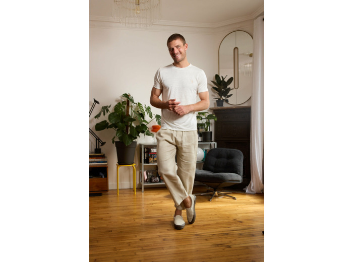 T shirt en lin homme - blanc