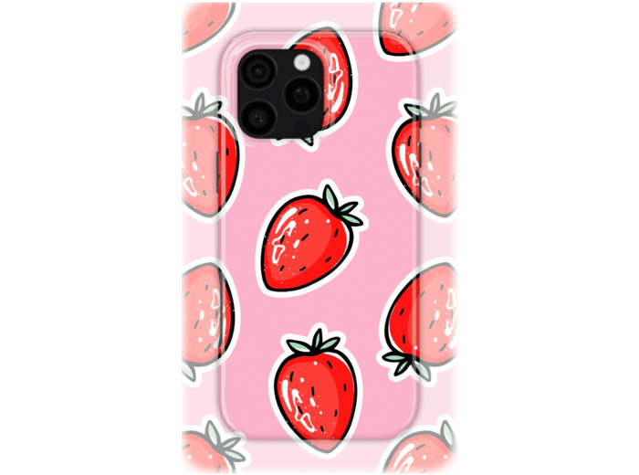 Strawberry Stickers | Coque de téléphone 3D 2en1 Ultra-résistante