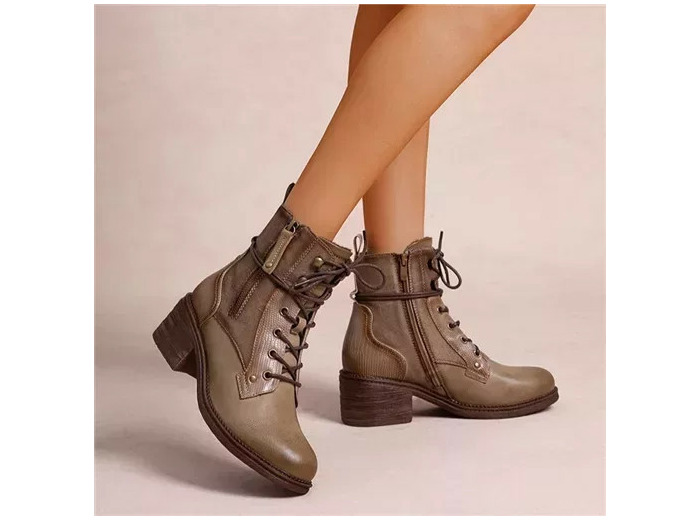 R397- Bottine unie talon médium (T36-T42) (taupe)