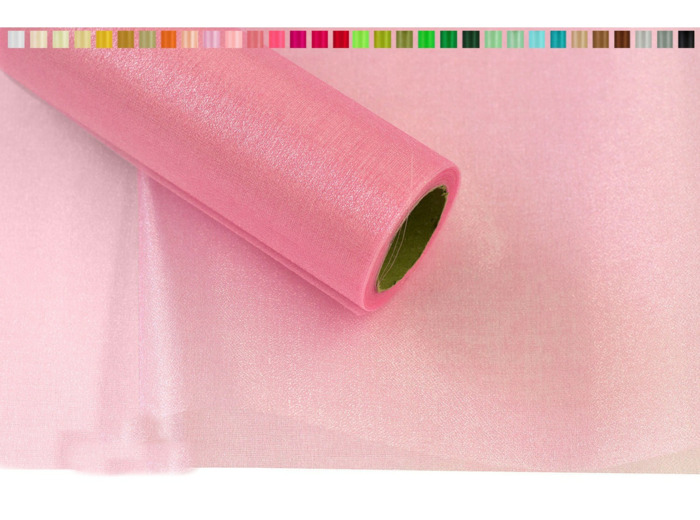 Tissus organza 16 cm de large 9 metres de long colori rose