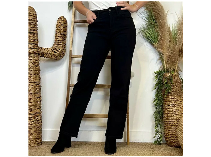 M962- Jean Wide Leg "Origine" Voggo (T36-T42) (noir)