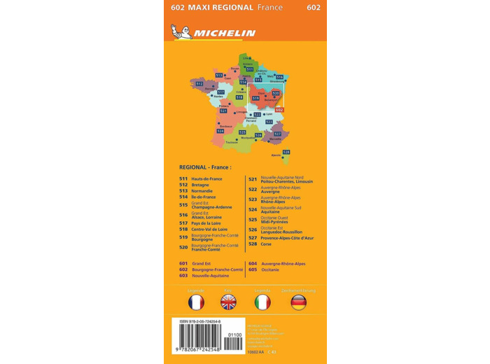CARTE REGIONALE MAXI- BOURGOGNE - FRANCHE-COMTE