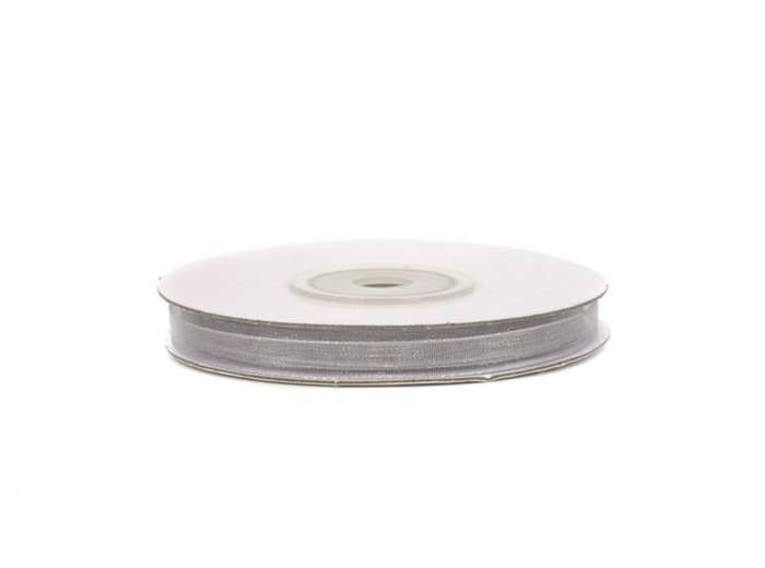Ruban organza 6 mm de large bobine de 25 metres de long gris clair 012