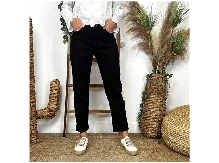 O090- Jean Mom Voggo (T36-T44) (noir)