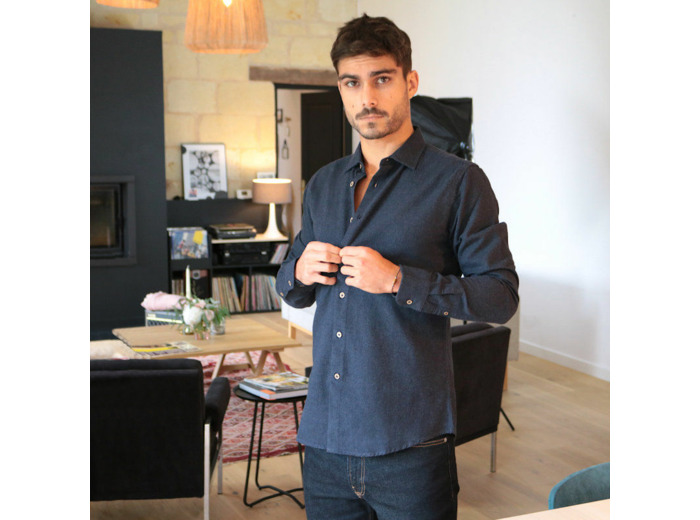 La Chemise en Flanelle Elégante - Navy