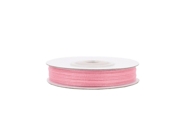 Ruban organza 3mm de large bobine de 50 metres de long vieux rose 158