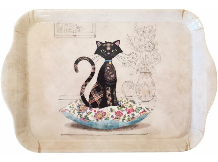 KIUB - Petit Plateau DE Service Individuel Bug Arts AMYS Chat Coussin