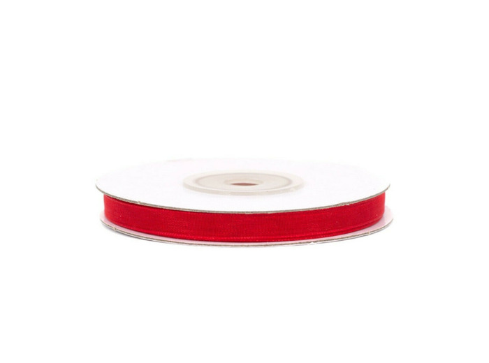 Ruban organza 6 mm de large bobine de 25 metres de long rouge ref 250