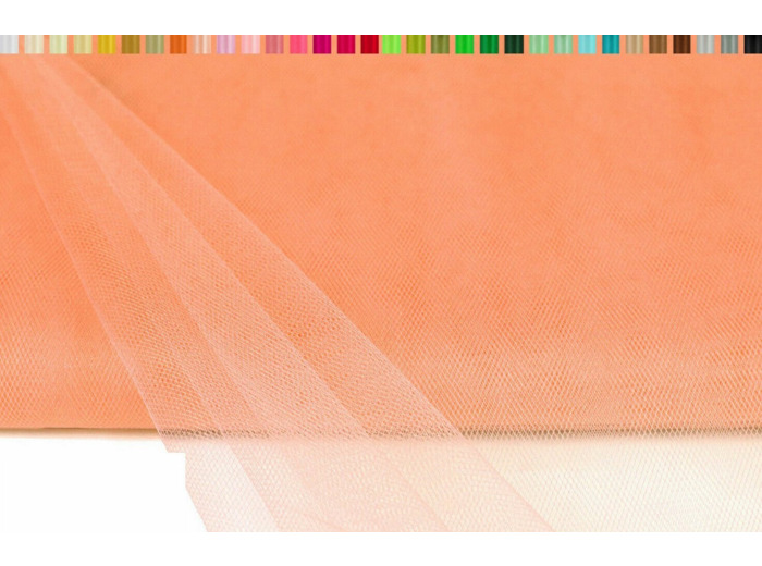 Tulle souple et fin en 150 cm de large et 10 metres de long Abricot
