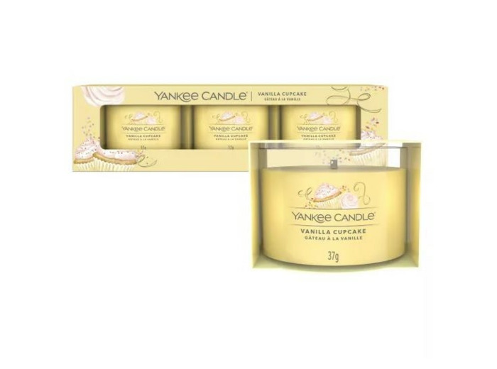 LOT DE 3 VOTIVES EN VERRE - GATEAU A LA VANILLE