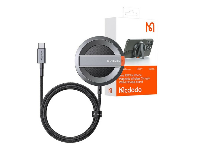 MCDODO Chargeur à Induction CH-5500 15W pour iPhone (avec Support Pliable) Noir