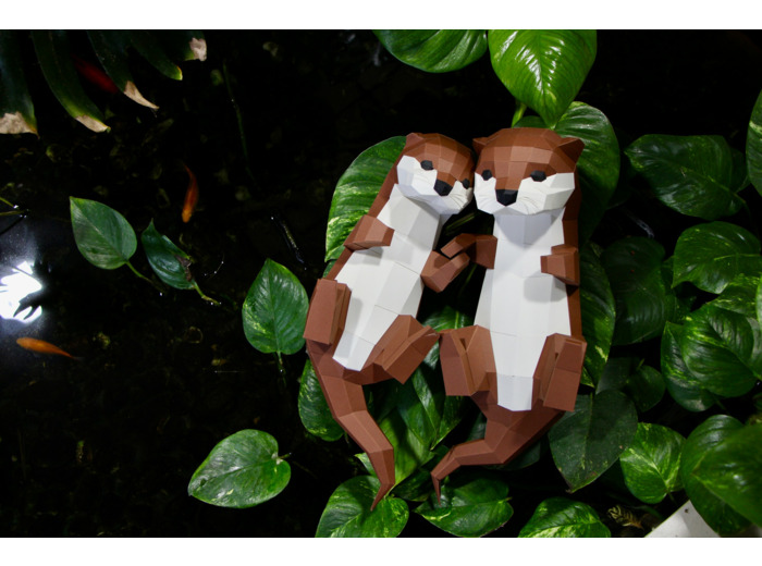 Duo de Loutres en Papier