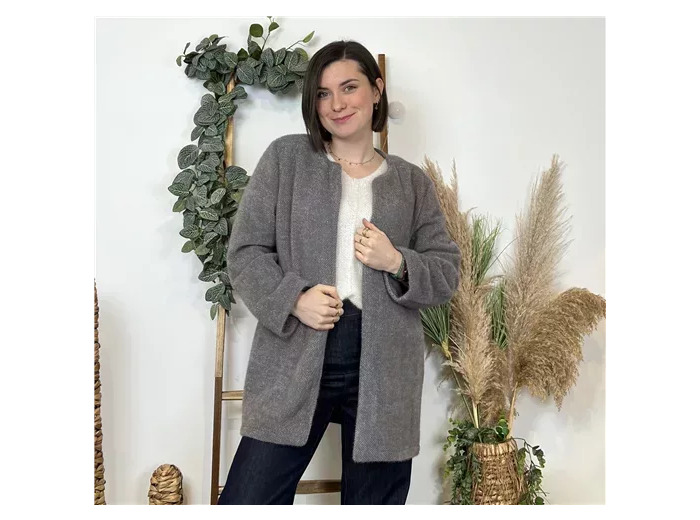 K593- Veste d'interieur ouverte (Tu) 🇮🇹 (gris)