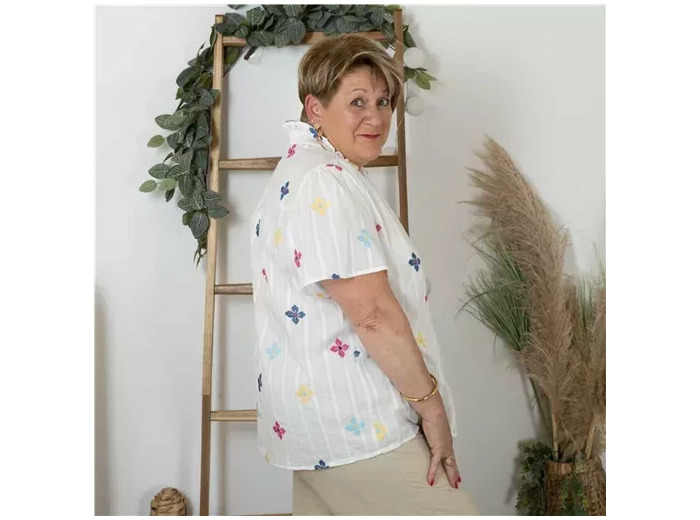 K254- Chemise By One (T40-T48) 🌸 (blanc)