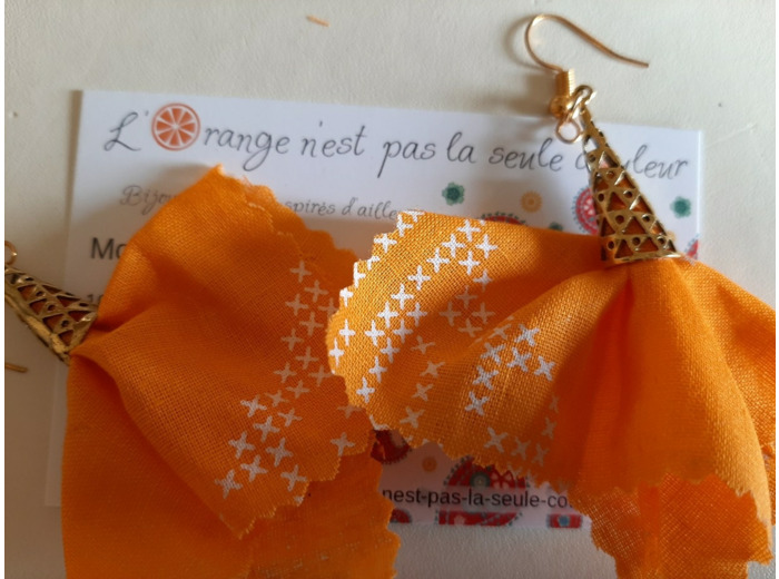 Boucle D'Oreille - Much Much - Orange/Doré