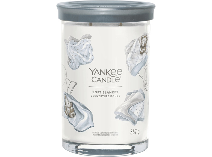 Yankee Candle Signature bougie parfumée Couverture Douce ; Grande bougie Tumbler longue durée ; Mélange de cires de soja ; Cadeau parfait pour femme