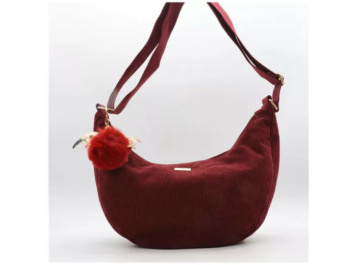 P403- Banane Velour cotelé Flora & Co (bordeaux)