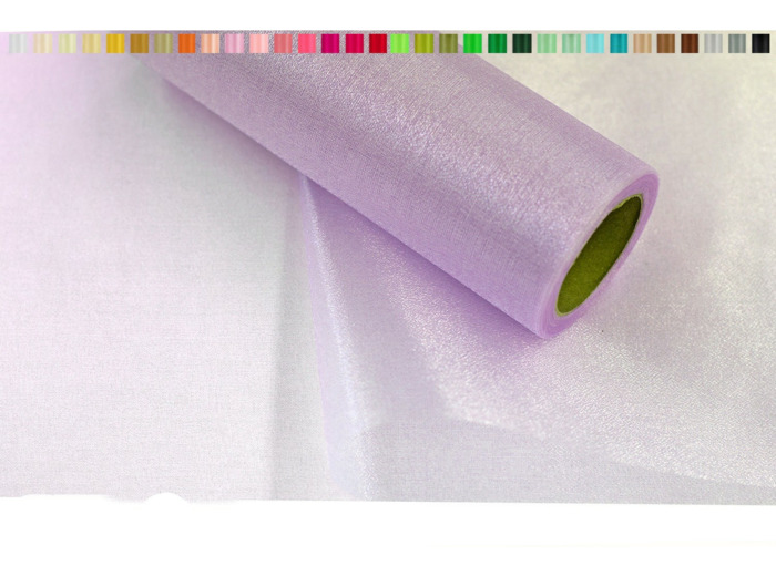 Tissus organza 16 cm de large 9 metres de long colori parme