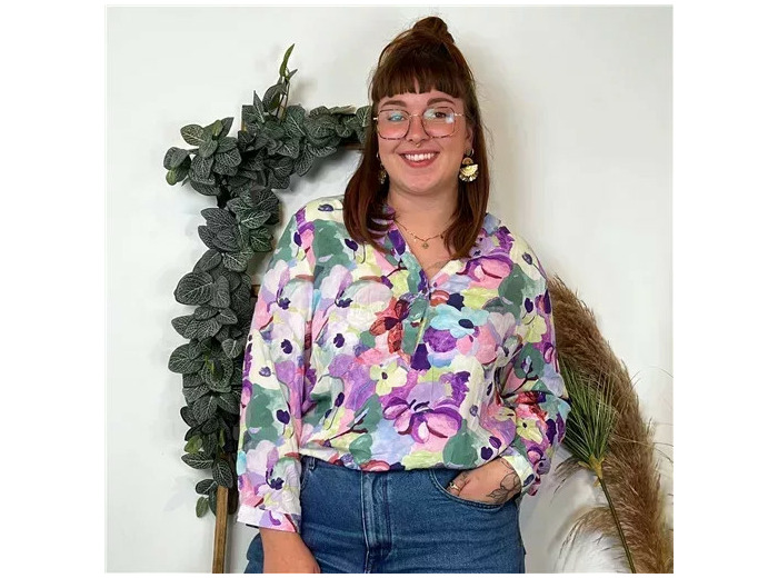 Z759- Blouse Christy "Peinture" (T44-T52) (violet)