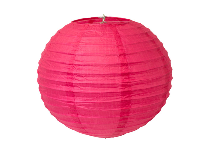 Lampion en papier de soir de 25 cm de diametre fuchsia
