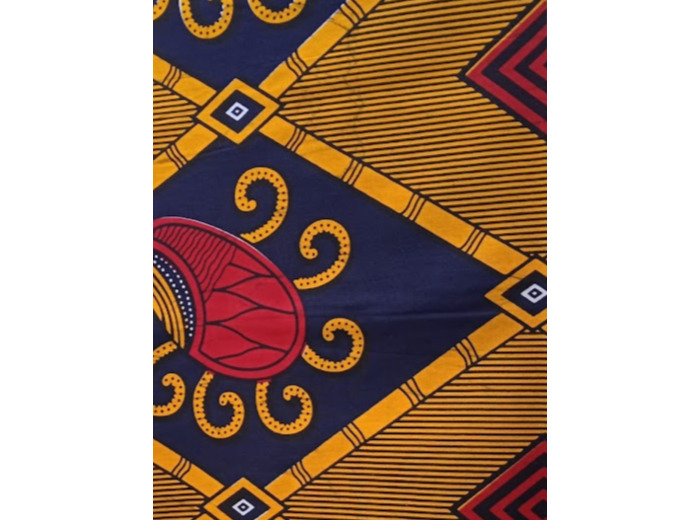 TISSU AFRICAIN WAX JAUNE EN COTON