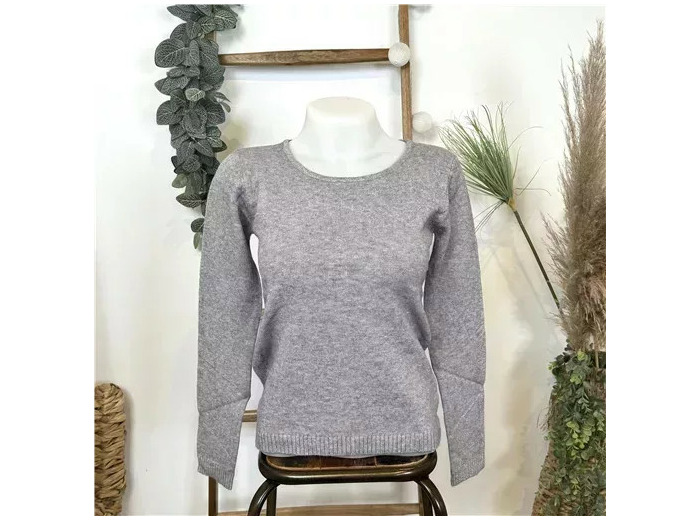 Y256- Tricotonic Col rond Les 36 & 40 (gris)