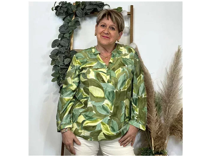 Z766- Blouse Christy « Oursin » (T44-T52) (kaki)