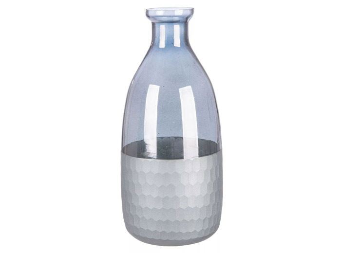 Vase CANUS en verre gris et argent