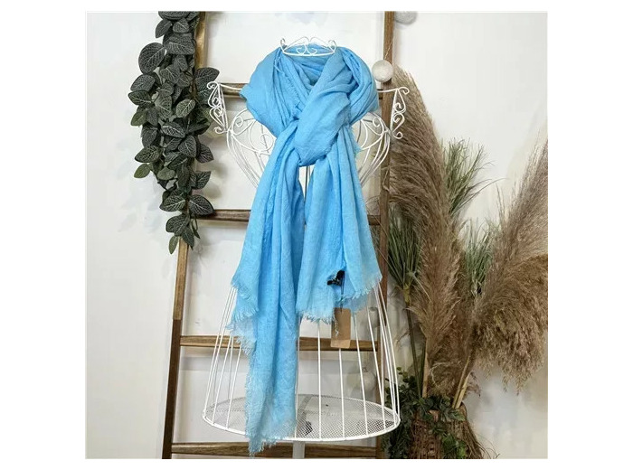 Y520- Foulard uni large (bleu turquoise)