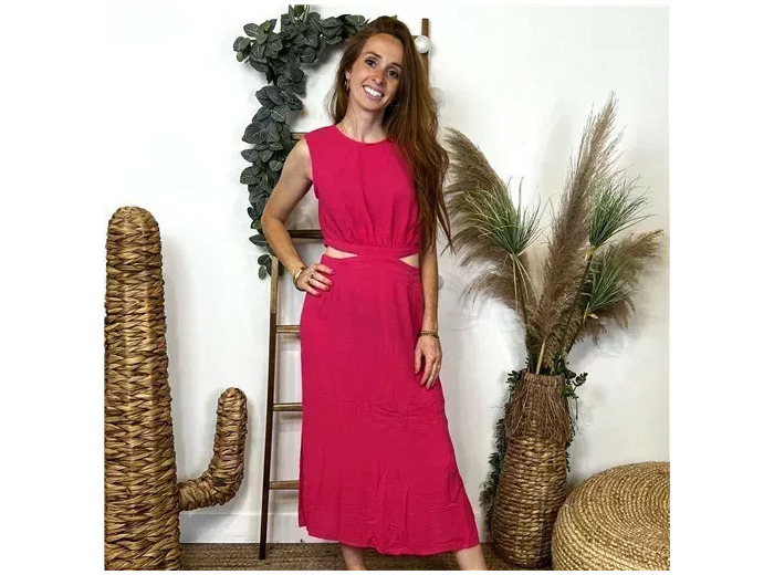 M888- Robe Destructurée "Maëlle" (T36-T40) (fuchsia)