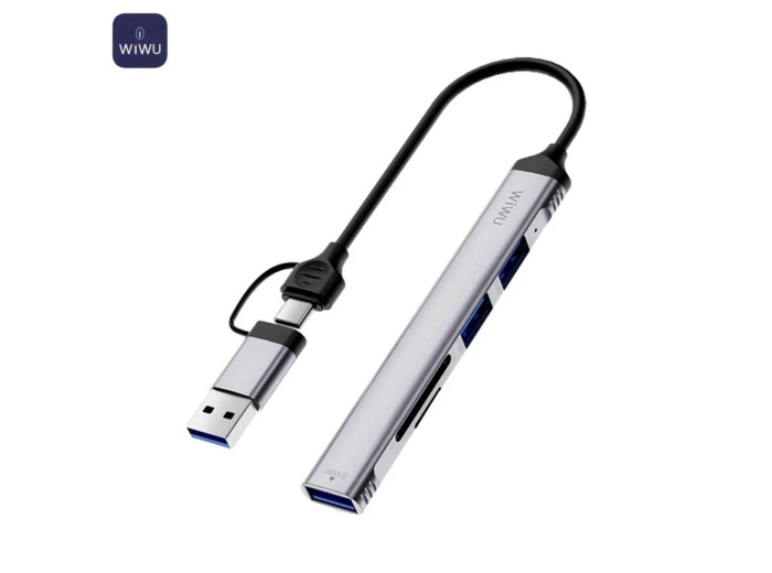 Hub Wiwu ZOLO Wi-HB003 5 en 1 Type-C & USB Gris