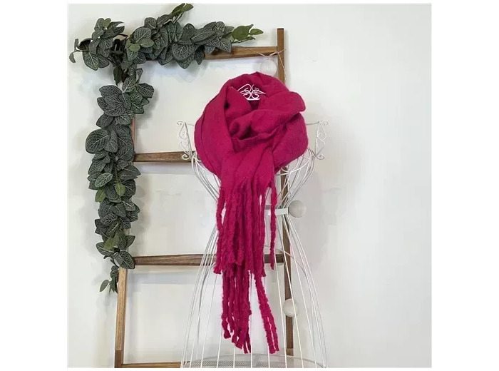 Y541- Écharpe Mousseuse unie (fuchsia)