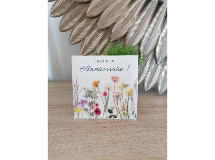 Carte "Très bon anniversaire" 13x13 cm