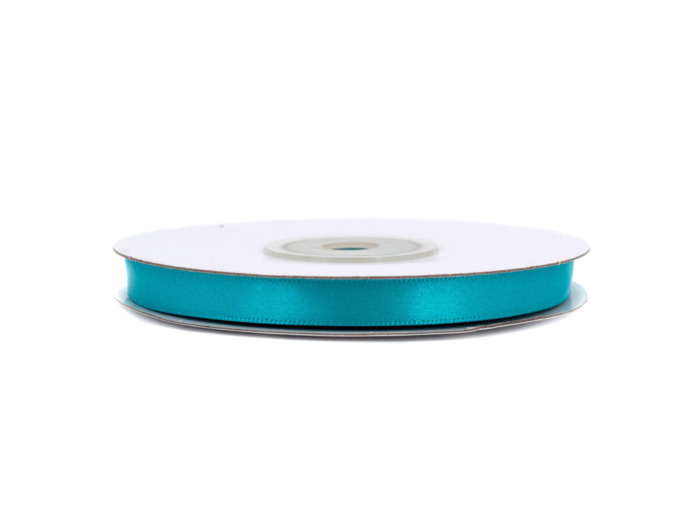 Ruban satin double face 6 mm de large 20 metres de long turquoise
