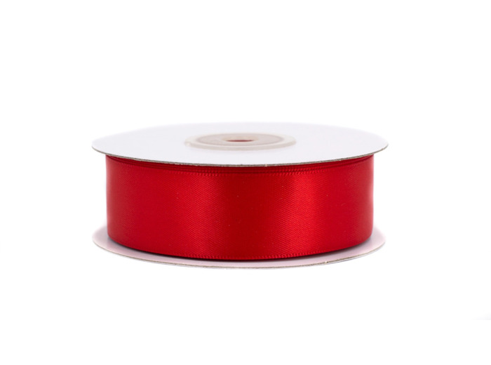 Ruban satin double face 25 mm de large 20 metres de long rouge