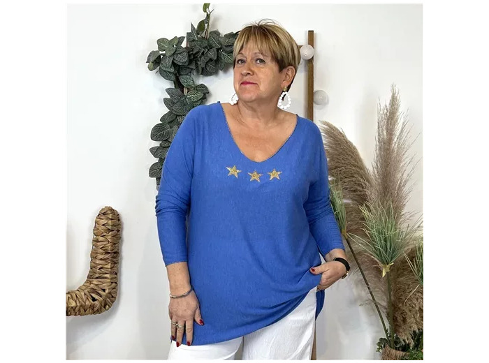 L486- T Shirt 🤩 3 étoiles (Gt) 🇮🇹 (bleu royal)